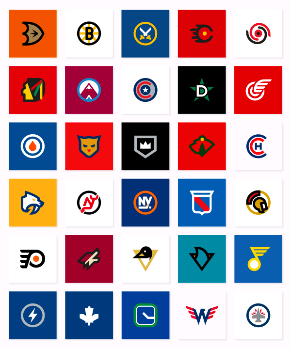 NHL color icon set