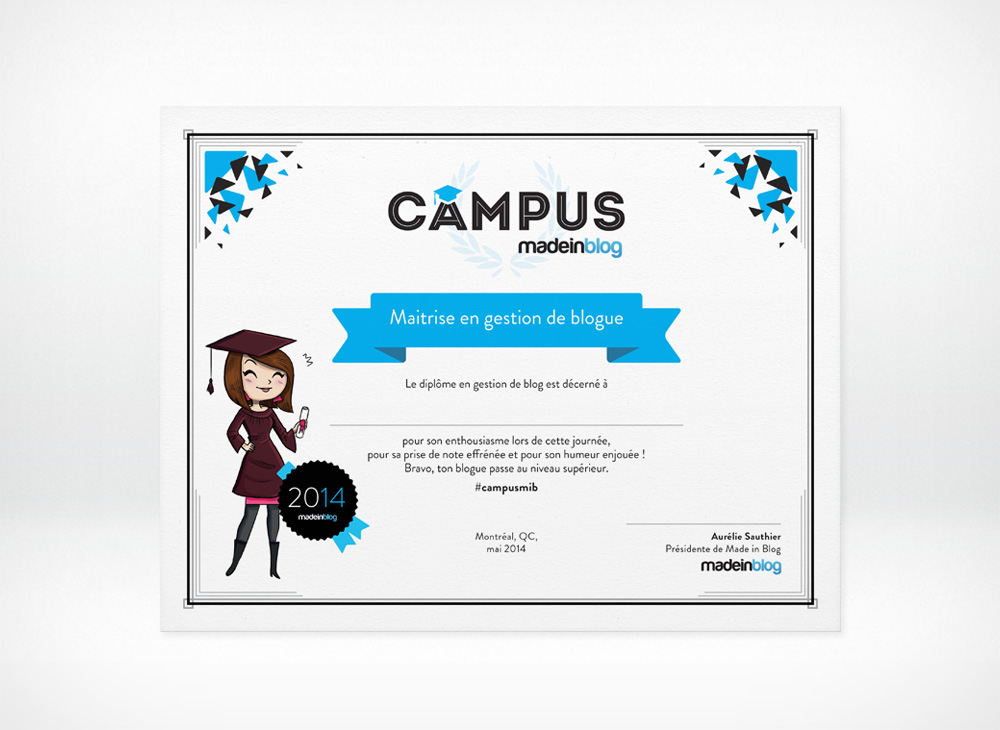 Certificate design for Campus MiB